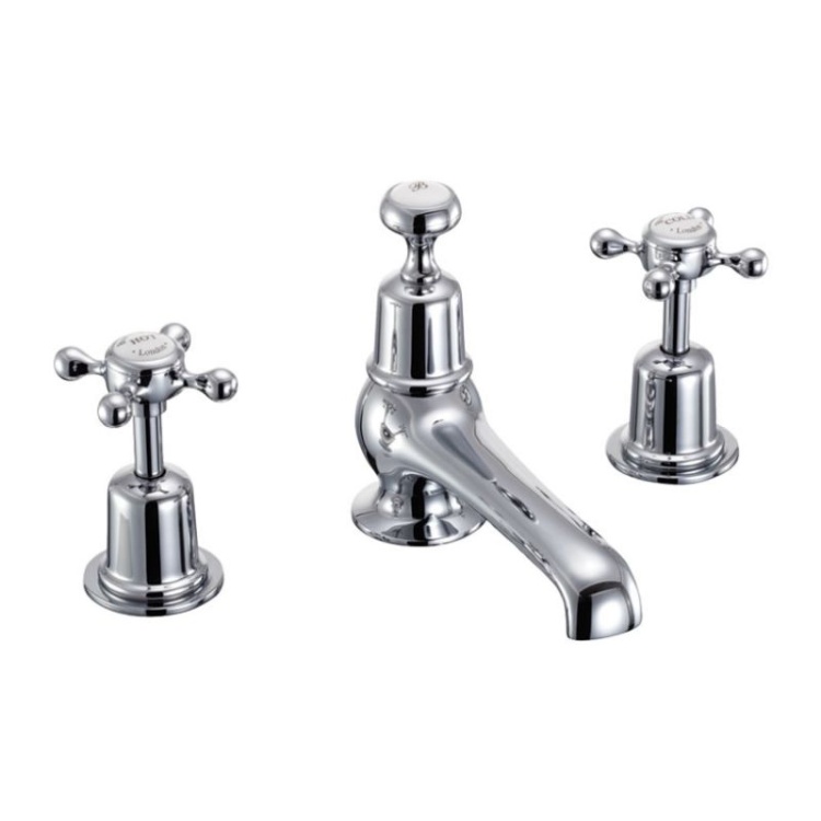 Burlington Claremont 3 Tap Hole Mixer with Pop-up Waste